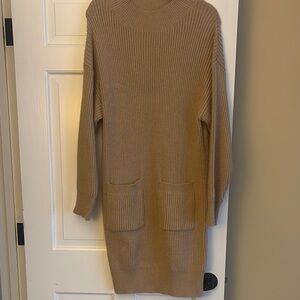 Vine & Love Tan Ribbed Knit Dress